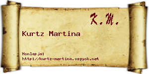 Kurtz Martina névjegykártya